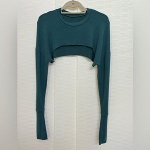 ALO Yoga Teal Green Long-Sleeve Crop Top